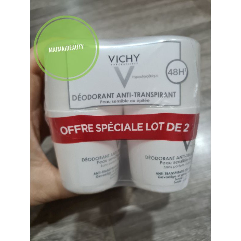 Lăn Vichy nắp trắng 50ml có tác dụng trong vòng 48h (1 chai 50ml)