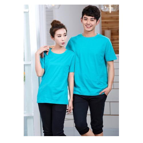ÁO THUN TRƠN CỔ TRÒN MÀU XANH NGỌC TAY NGẮN NAM NỮ ( CÓ CẢ SIZE EM BÉ ) X.NGOCSHOP7