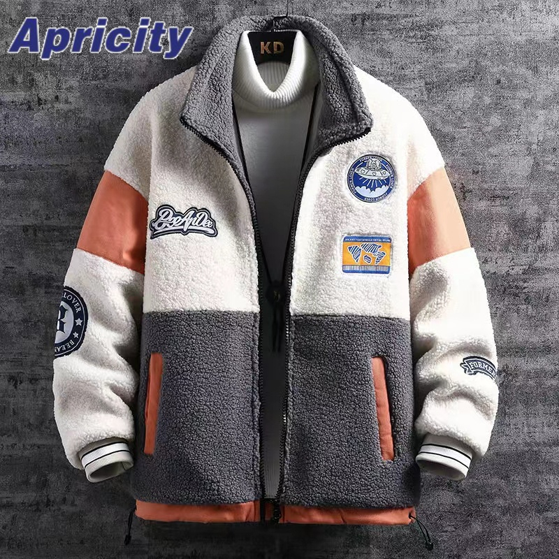 Aprilicity Áo Khoác cotton Lót Lông Cừu Thời Trang Thu Đông Cho Nam