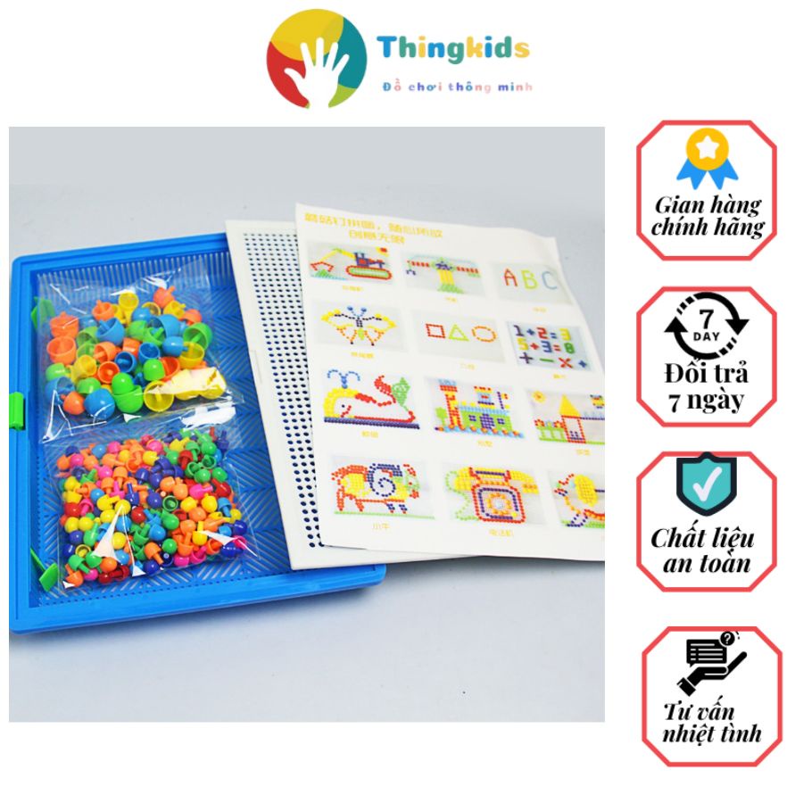 Bộ Đồ Chơi Ghép Hạt Nhựa Creative Mosaic 296 Hạt - Thingkids