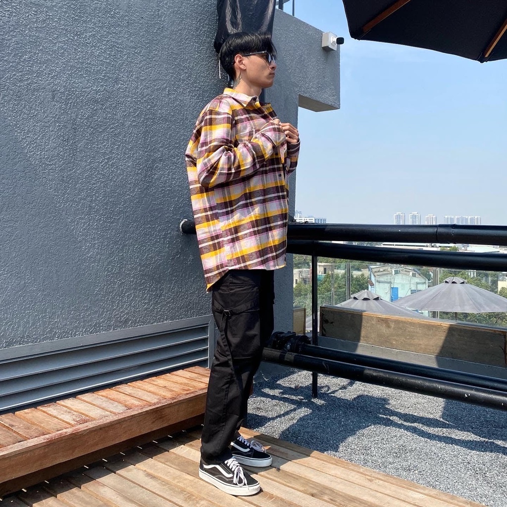 Áo sơ mi Flannel caro cao cấp | Yellow Flannel Shirts