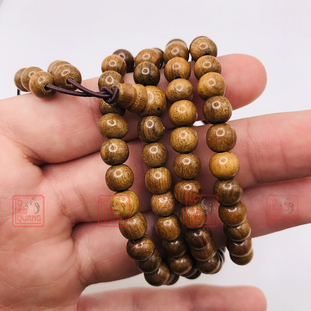 Vòng tay phong thủy gỗ bách chuỗi tràng 108 hạt nam nữ đẹp rẻ hạt tròn mùi thơm tự nhiên - may mắn sức khỏe tài lộc