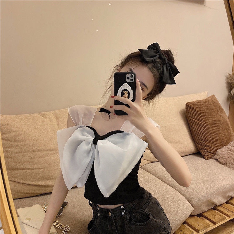 COZOK Áo Tank Top Không Tay Đính Nơ Lớn