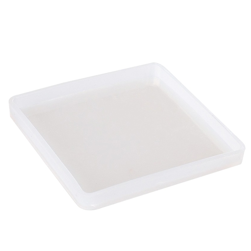 Khuôn Silicone 4 Inch Làm Đế Lót Ly Bằng Nhựa Resin Hình Vuông DIY