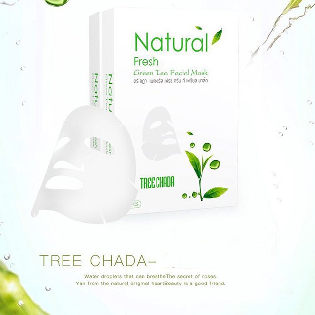 Mặt Nạ Trà Xanh Natural Fresh Green Tea Facial Mask Treechada 💖 CAM KẾT CHÍNH HÃNG 100% 💖 GIÁ LẺ BẰNG S