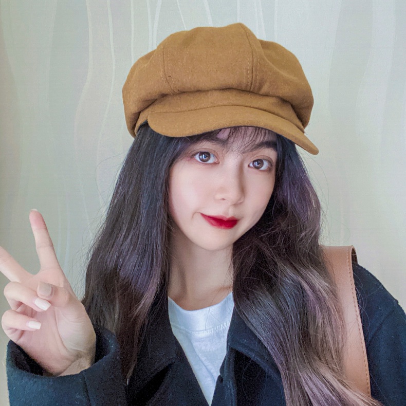 Fashionable woolen beret hat for men and women, young and unique