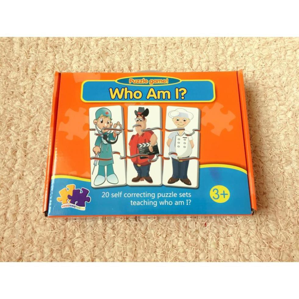 Ghép hình 3 mảnh TO DÀY chủ đề nghề nghiệp Tôi là ai - Match it Puzzle game - Who Am I