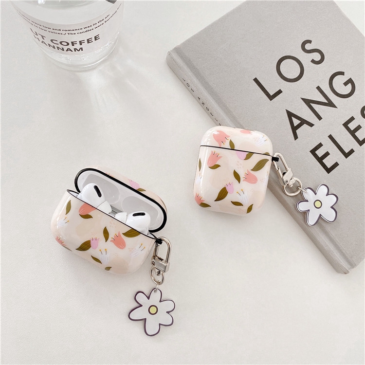 Vỏ bảo vệ cho hộp sạc tai nghe Airpods 1 / 2 họa tiết hoa tulip đáng yêu