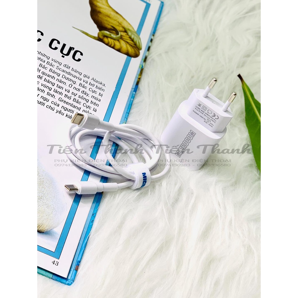 Bộ sạc 25W cổng kết nối TypeC to TypeC Microcom