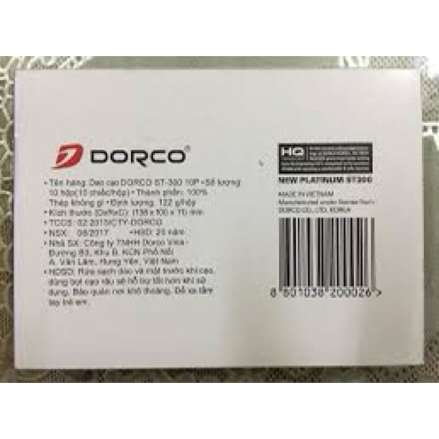 100 LƯỠI DAO CẠO DORCO HÀN QUỐC LOẠI TỐT