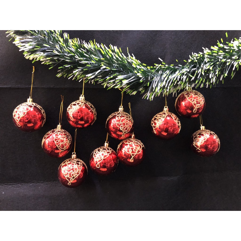 [HCM] NOEL - HỘP 10 TRÁI - CHÂU 60ly MẪU MỚI TRANG TRÍ NOEL
