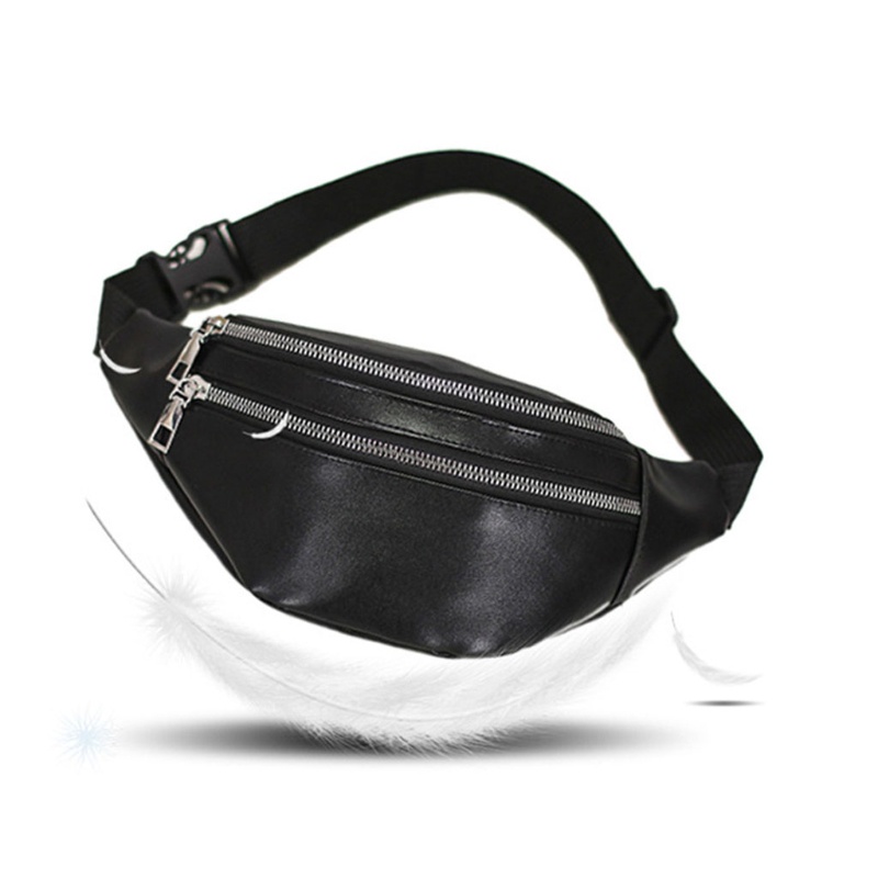 Túi Đeo Hông Bằng Da PU Có Khóa Kéo Tùy Chỉnh Thời Trang Cho Nam Và Nữ