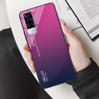 Ốp điện thoại Vivo Y51 2020, Y51A 2021 - Gradient edition, chất liệu kính cường lực