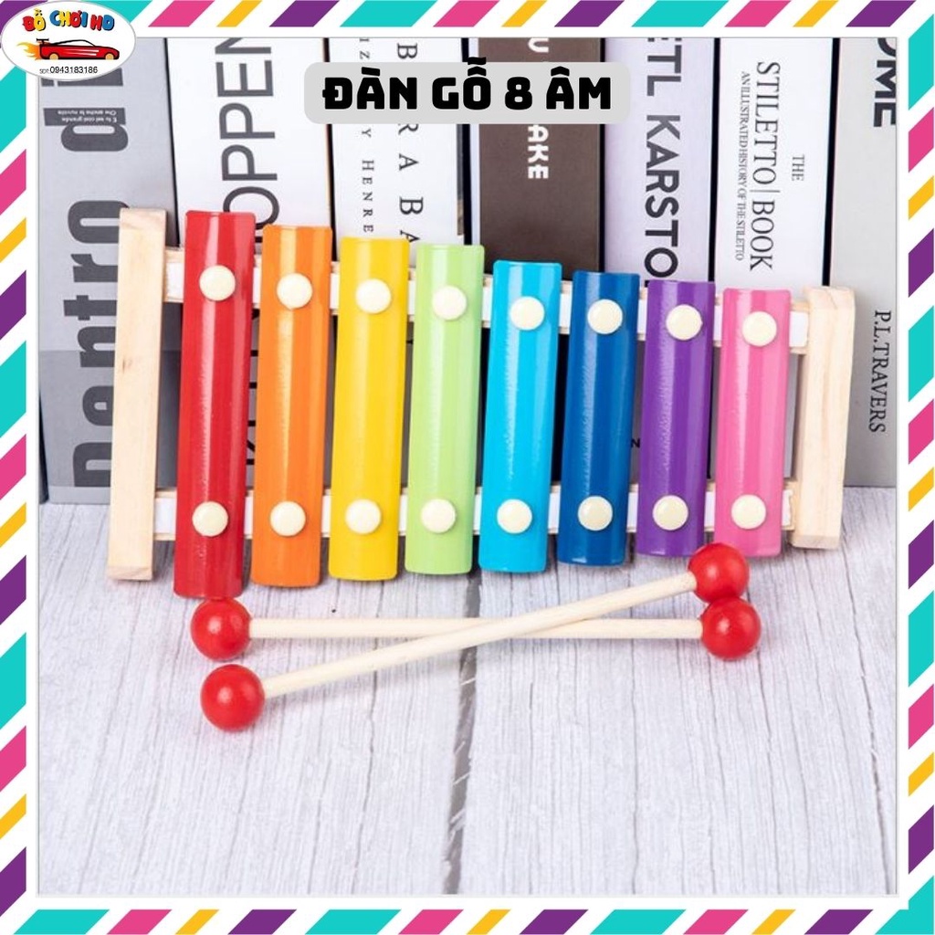 Đồ chơi giáo dục đàn gỗ 8 âm, đồ chơi gỗ cho bé