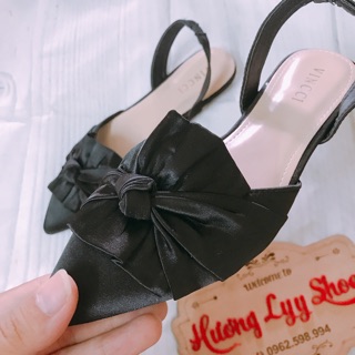 Sandal thắt nơ đế bệt