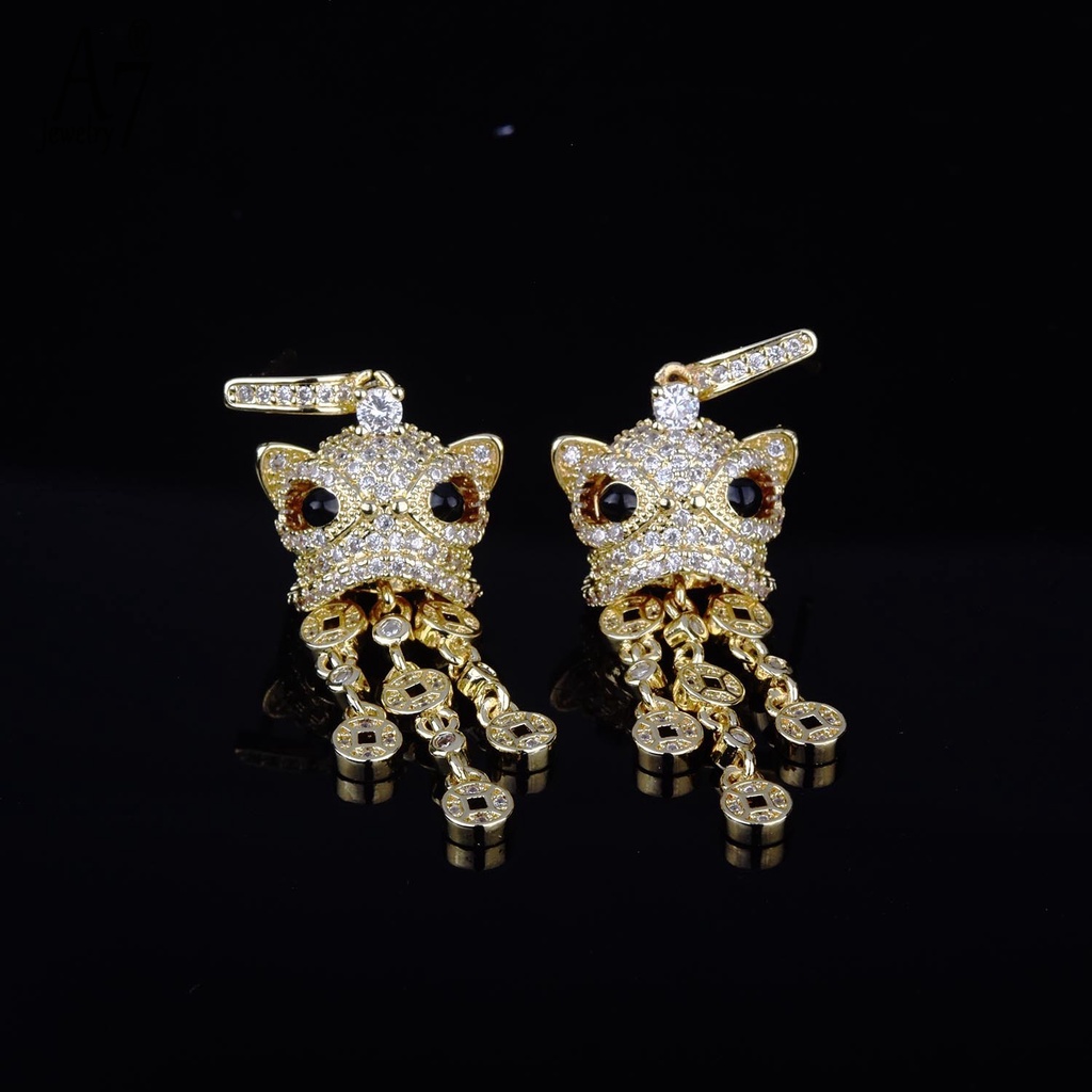 Khuyên tai may mắn mạ vàng 18K