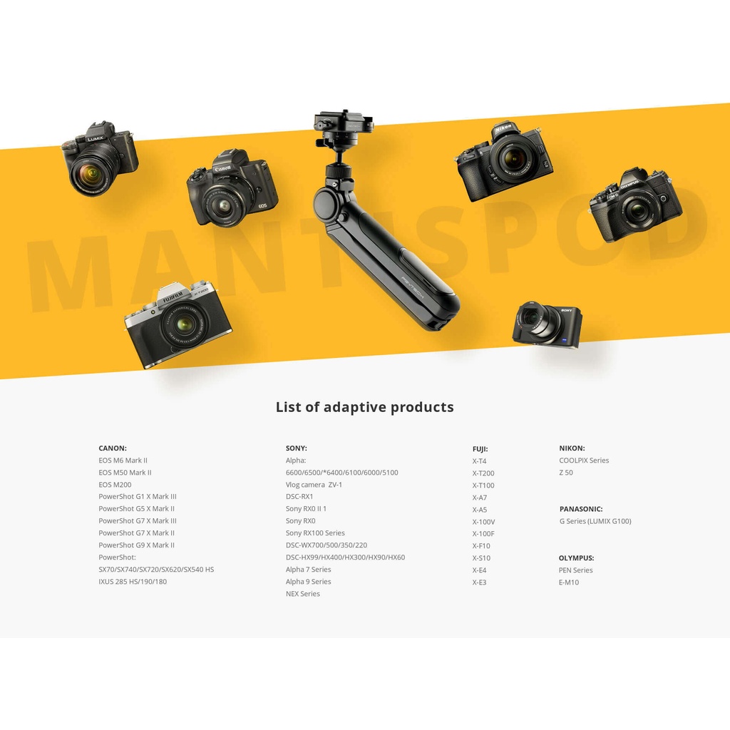 Mantispod Vlogging Tripod PGYtech – Chân máy quay vlog - Hành chính hãng PGYtech - Linh hoạt, tiện dụng, dễ di chuyển.
