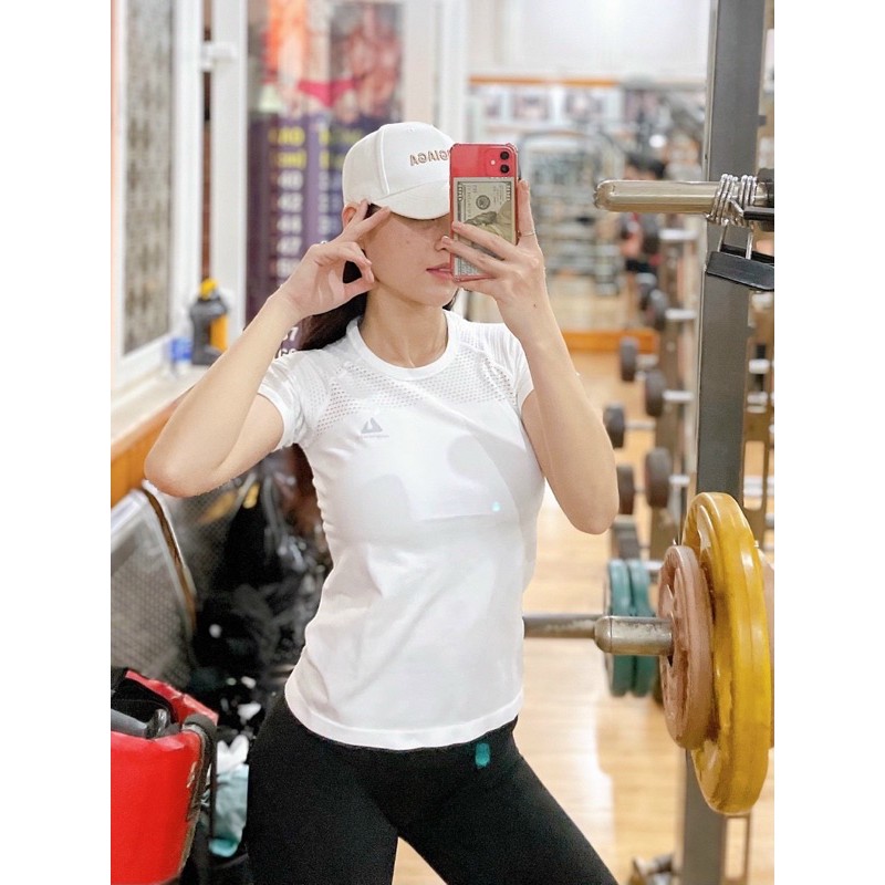 ÁO THUN DỆT KIM THỂ THAO NỮ NAQI 109, ÁO TẬP GYM YOGA NỮ VẢI DỆT KIM