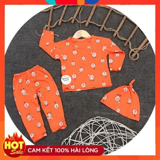 Bộ Dài Tay Cho Bé Hàng Thun Lạnh MINKY MOM Size Cho Bé 6-16 Kg Tặng Kèm Mũ Củ Tỏi