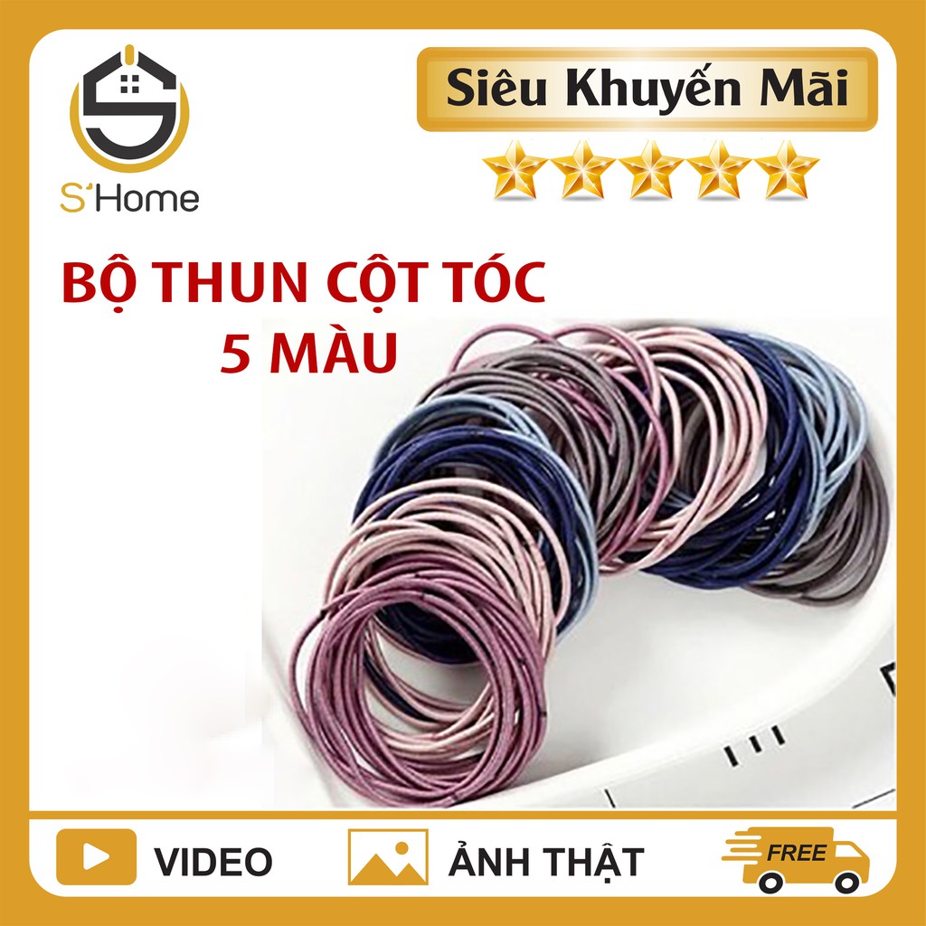 Dây Cột Tóc Màu Ghi, Thun Cột Tóc Trơn 1 Màu Đơn Giản, Dễ Thương