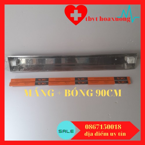 [ComBo]Bộ Máng Đèn + Bóng Cực Tím 45cm