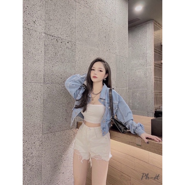 Áo khoác jean lửng đủ màu