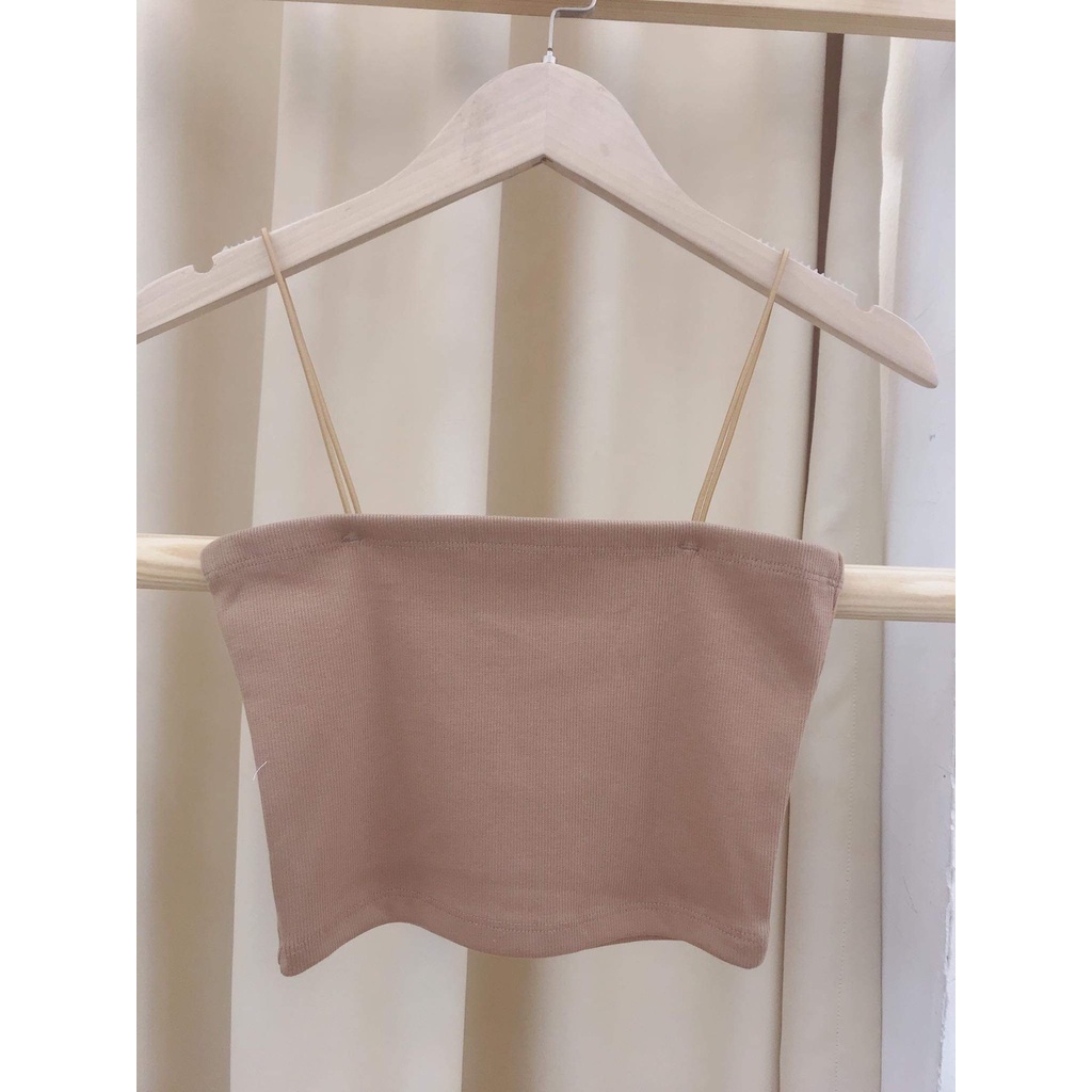 Áo hai dây trơn croptop dây mảnh nhiều màu - Surichau
