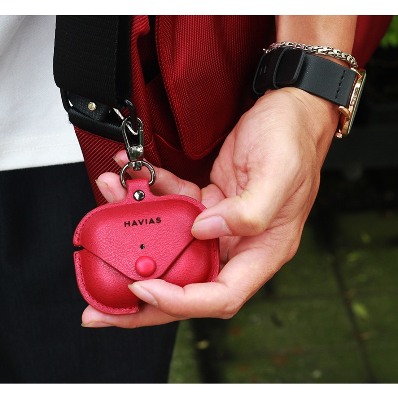 HAVIAS case airpod pro thiết kế thông minh da bò Vachetta Premium nhập khẩu 100%