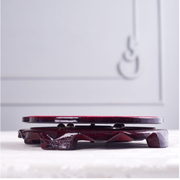 Đế gỗ kê Tròn lót Nhung KHÔNG XOAY/XOAY