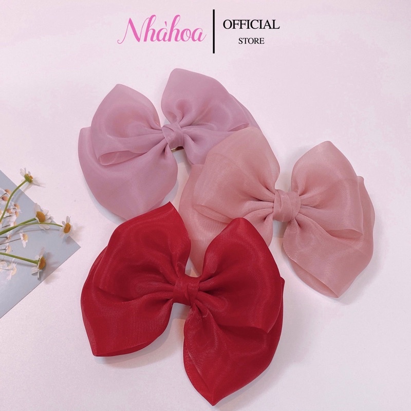 Kẹp Nơ Mây Chất Voan Mỹ Nhiều Màu. - Chính Hãng NHÀ HOA