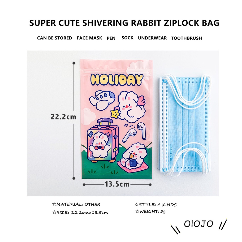 Dễ Thương Túi Zip Đựng Mặt Nạ Hình Thỏ Đáng Yêu