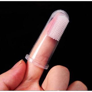 rơ lưỡi cho bé, rơ lưỡi xỏ ngón vệ sinh răng miệng cho bé SILICON