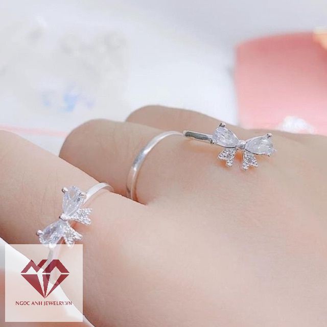 Nhẫn bạc nữ,nhẫn nơ xinh xắn thiết kế nhẹ nhàng đáng yêu đủ size cho các nàng-Bạc Ngọc Anh