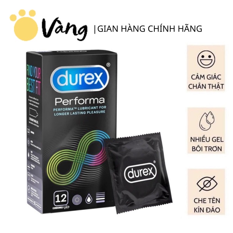 Combo 3 Hộp Bao Cao Su Kéo Dài Thời Gian Yêu Durex Performa Cho Cuộc Yêu Không Còn Ngắn Ngủi 12Bao/Hộp