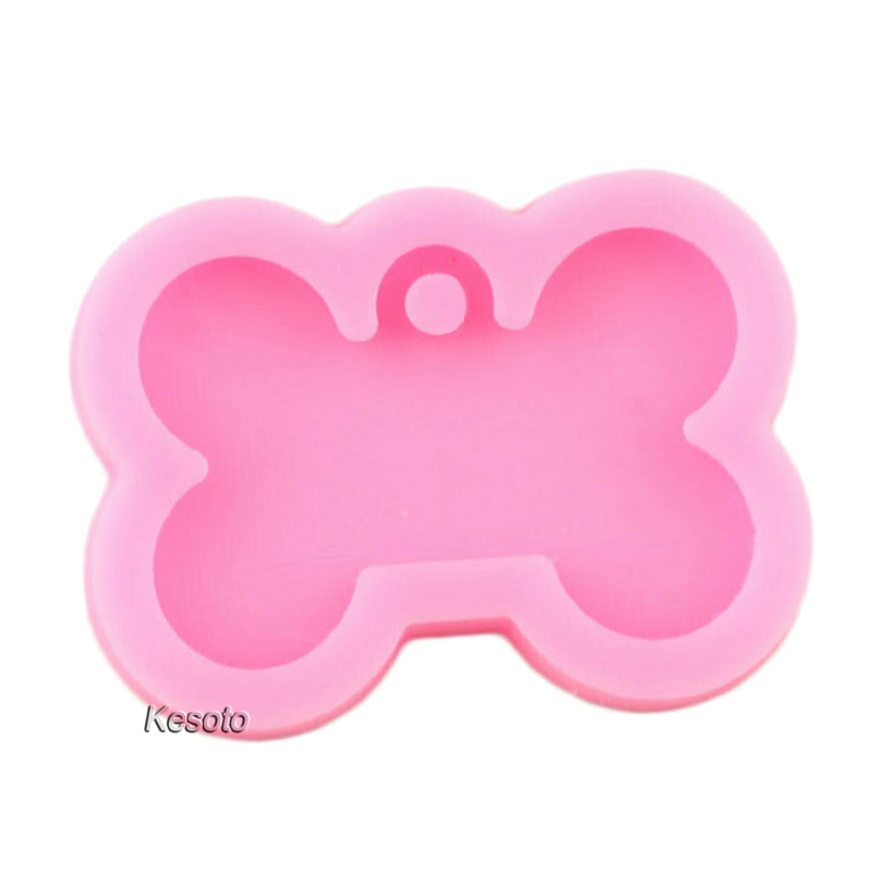 [KESOTO]DIY Bone Shape Dog Tag Casting Mold Keychain Making Silicone Resin Moulds