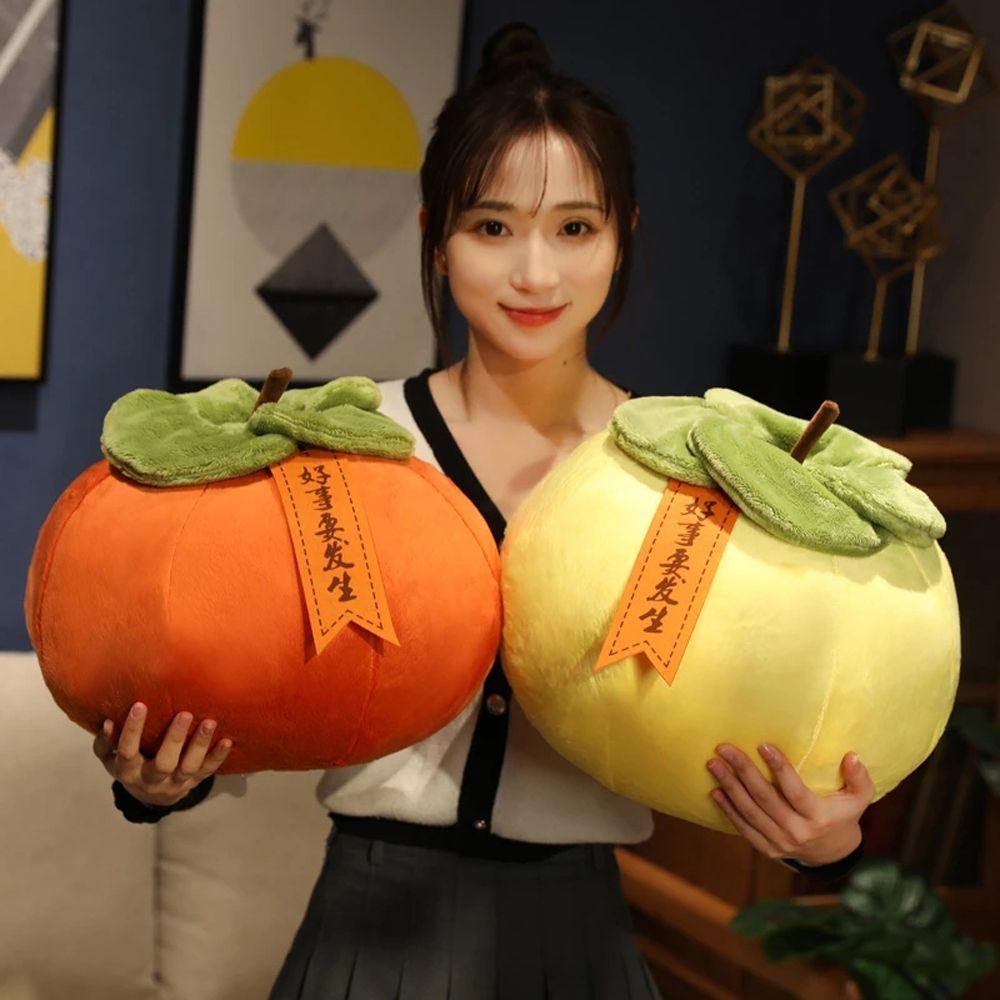 MMLUCK Plush Persimmon Accompany Toy Sleeping Mate Toy Cartoon Doll Home Decor Soft Pillow Soft Toy Persimmon Stuffed Toy