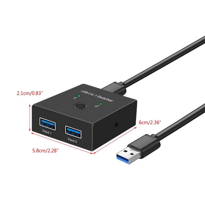 Bộ Chia Hai Cổng USB 3.0 Ra 2 Cổng 5Gbps Có Công Tắc