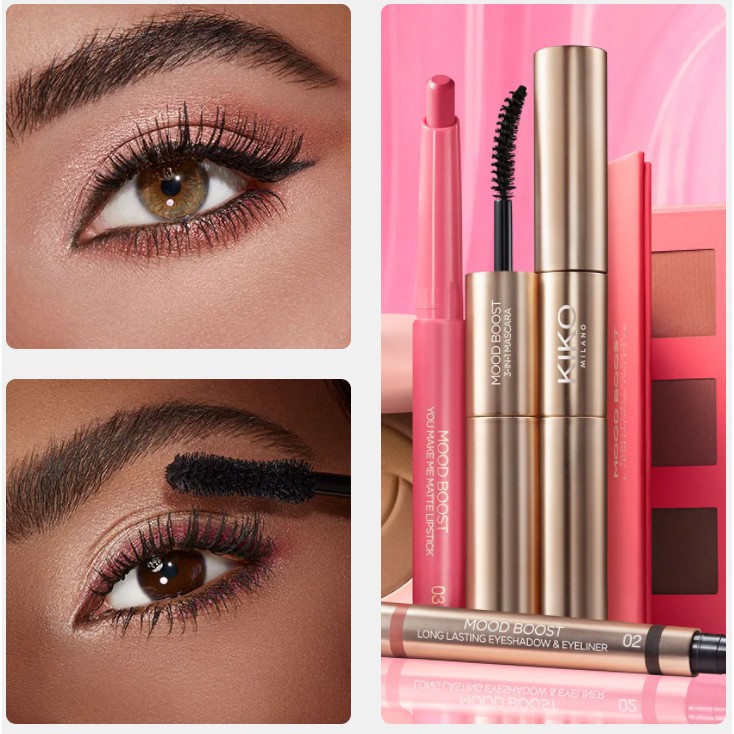 Mascara Mood Boost 3-in-1 đen mi - dày mi - cong mi - Kiko Milano - Italia