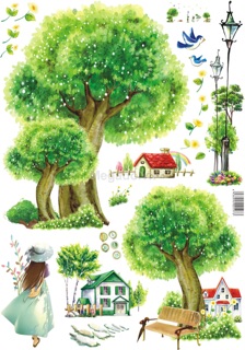 Decal dân tường làng quê