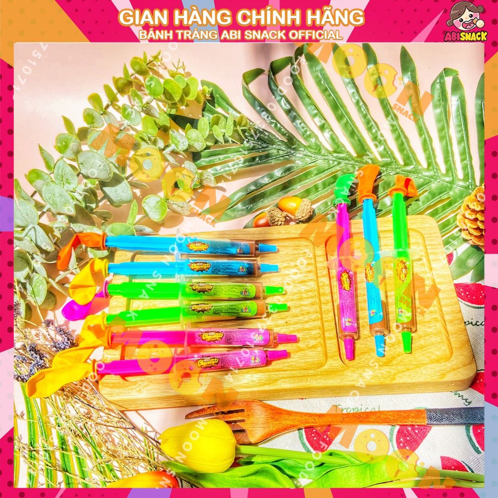 Kẹo Siro Chocolate hình Ống Tiêm hãng Funny Castle dành cho trẻ em ăn vặt Moon Snack Food
