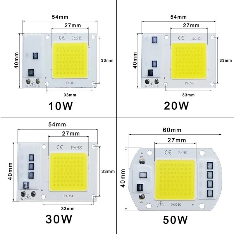 Đèn LED COB Tiết Kiệm Năng Lượng 20/30/50W Ánh Sáng Trắng/ Trắng Ấm/ Không Cần Trình Điều Khiển
