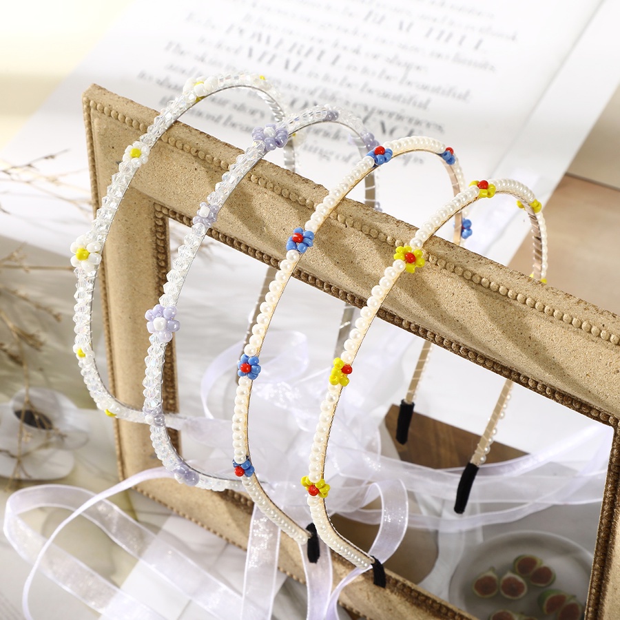 Băng Đô Cài Tóc Bằng Hợp Kim Đính Hoa Và Ngọc Trai Phong Cách Hàn Quốc Ngọt Ngào Dành Cho Nữ