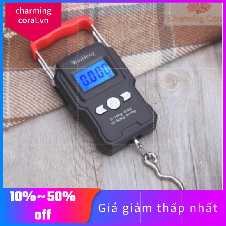 Cân điện tử cầm tay có móc treo màn hình LCD 50kg/5g sử dụng đa năng