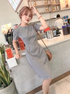 Đầm caro xếp li eo 2 màu (kèm hình thật)