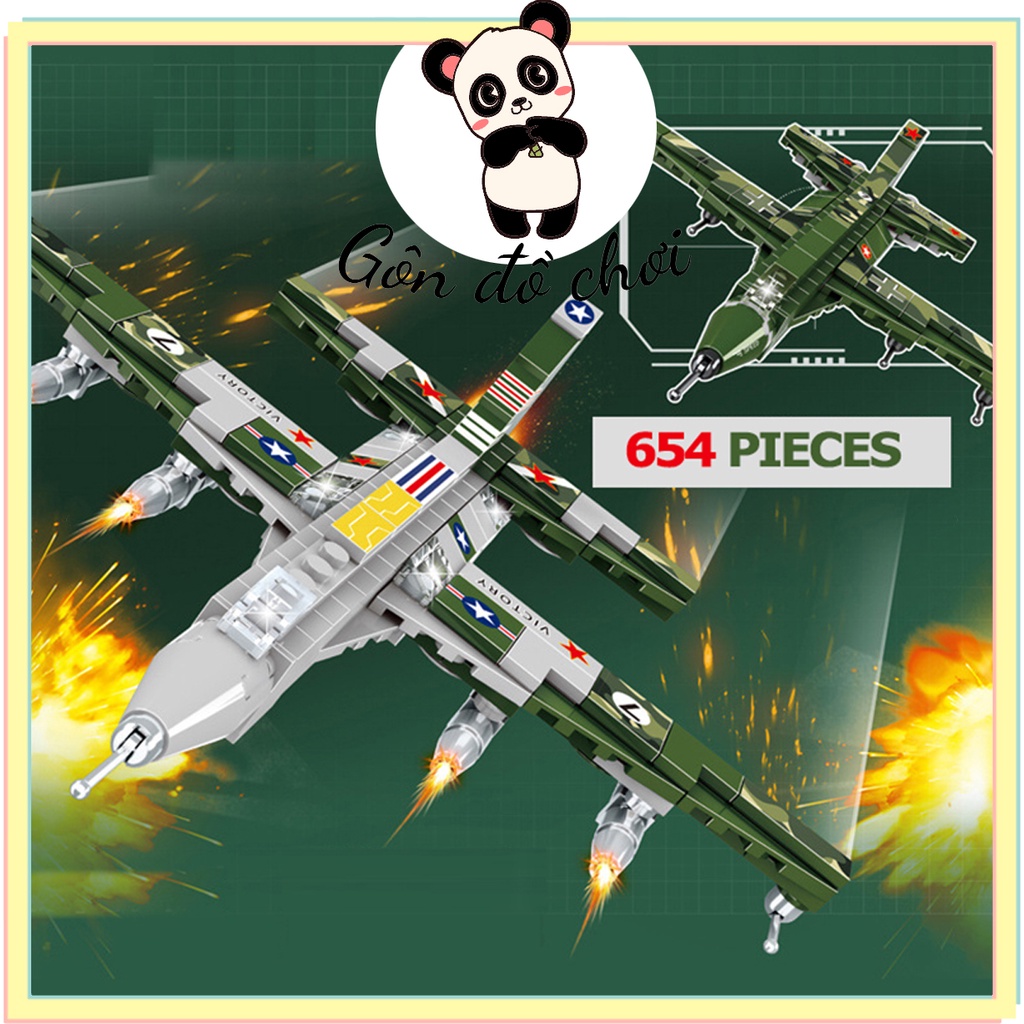 Lego Xếp Hình Cho Bé Trí Tuệ Đồ Chơi Siêu Máy Bay Chiến đấu Siêu Cấp 654 Chi Tiết 8 Trong 1 Gôn đồ chơi