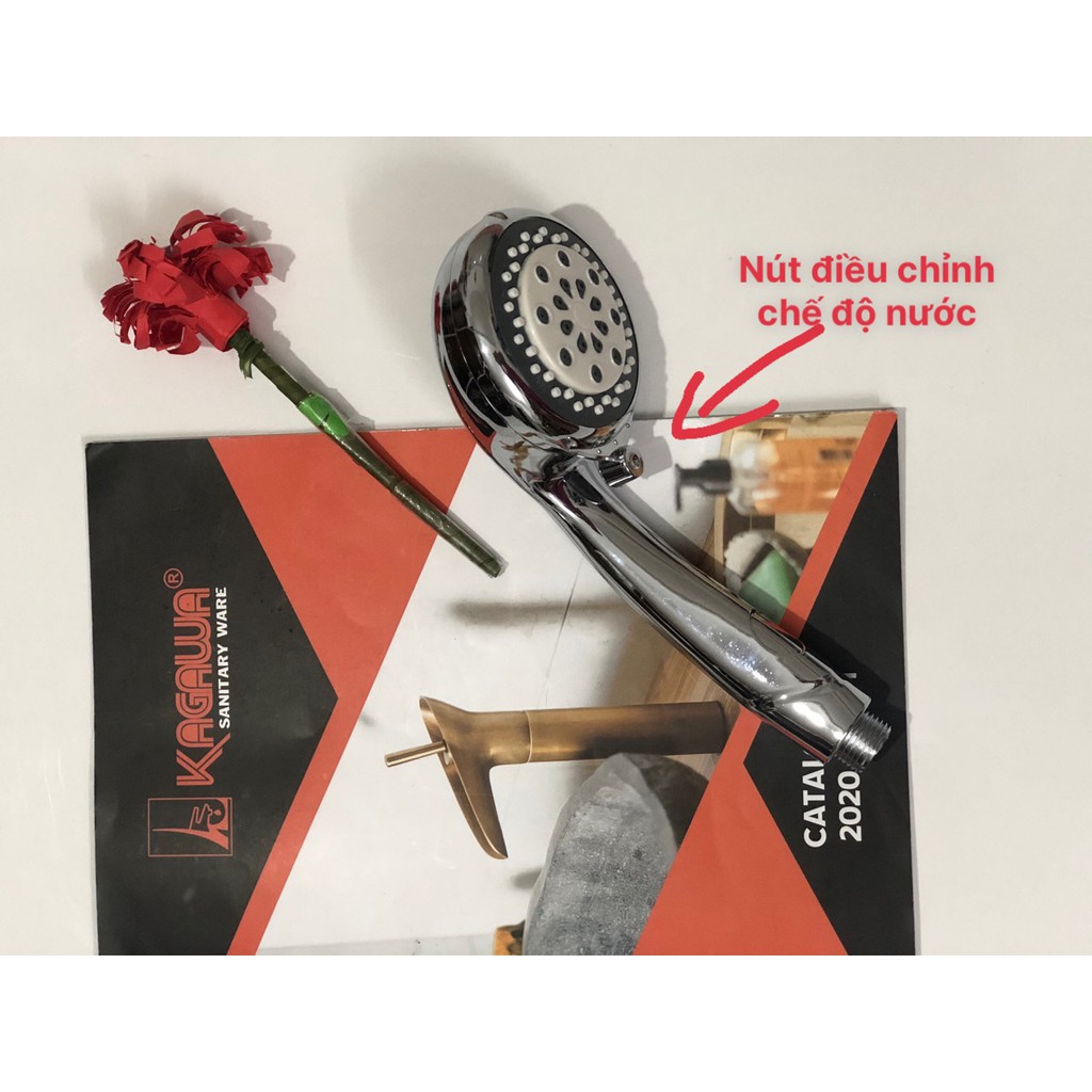 Bộ Tay sen 03 chế độ điều chỉnh tia nước mạ crom sáng bóng KAGAWA