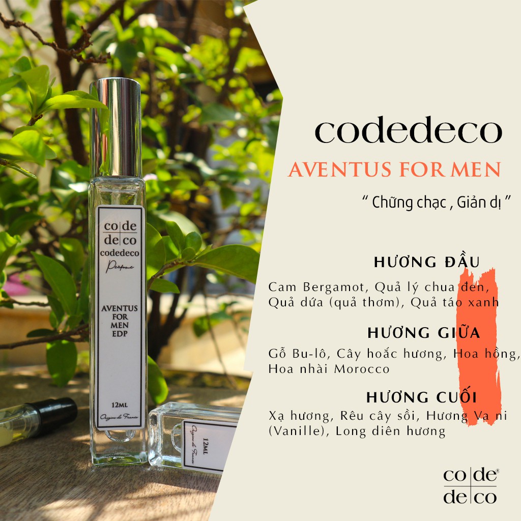 Tinh Dầu Nước Hoa Dạng Xịt Code Deco Aventus For Men 10ml, Chững Chạc , Giản Dị, Tiện Lợi, Nhỏ Gọn