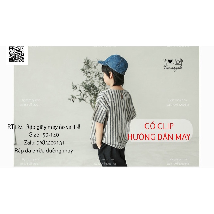 RT124_Rập giấy may áo vai trễ bé trai