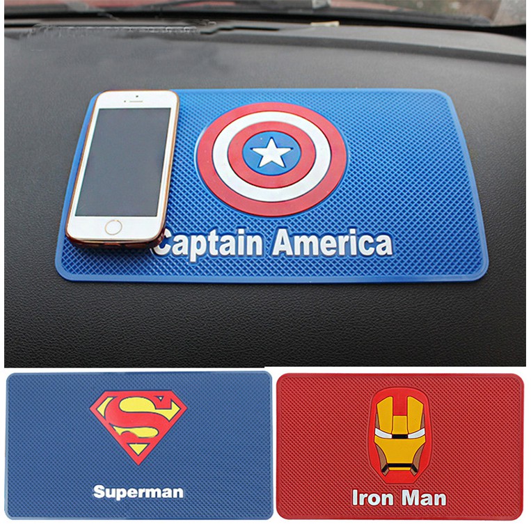 1 Thảm Chống Trượt Cho Điện Thoại / Chìa Khóa / GPS Hình Captain America