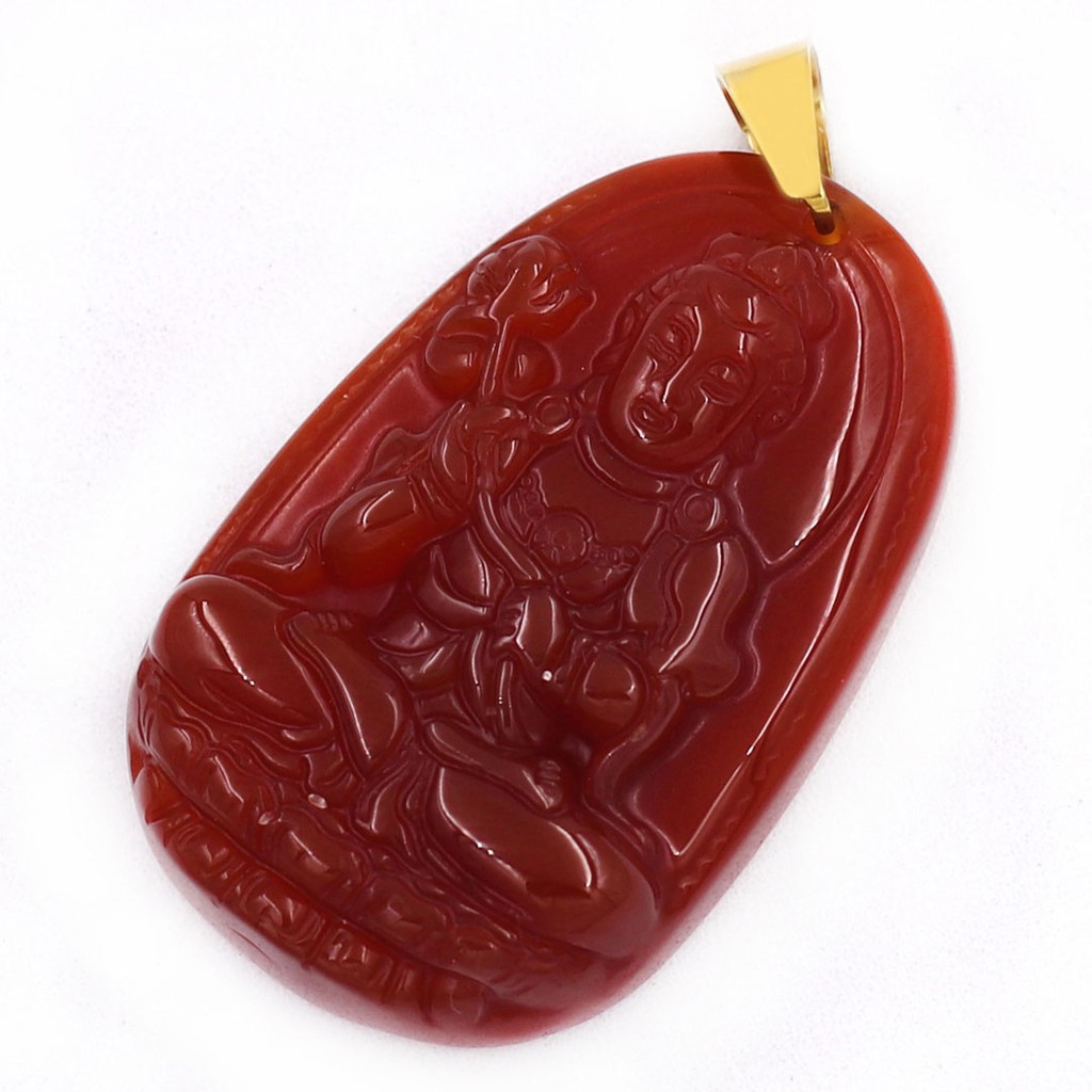 Mặt dây chuyền phật Đại Thế Chí Bồ Tát đỏ 3.6cm - Phật bản mệnh tuổi Ngọ - Mặt size nhỏ - Tặng kèm móc inox